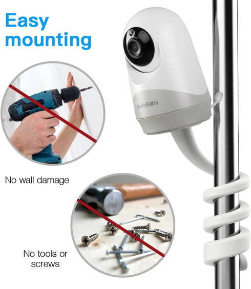 Flexible Mount for Hellobaby Monitor HB40/HB65/HB66/HB6550/HB6558/HB248, Baby Camera Holder Mounting Bracket for Vtimes Baby Monitor VT302 / Blemi...