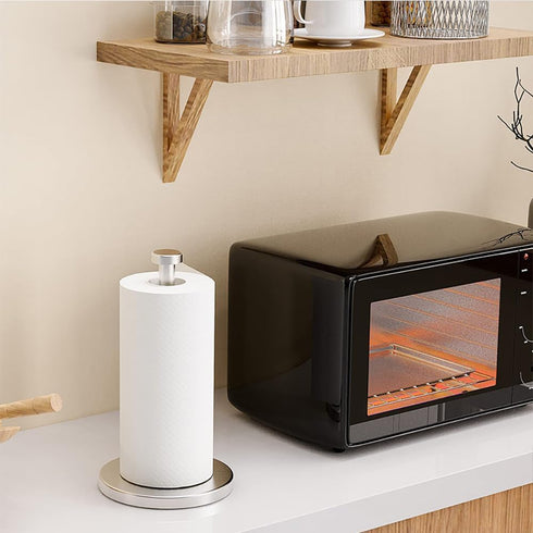 Weighted Paper Towel Holder Countertop Stainless Steel Napkin Holder for Large Roll Free Standing Paper Towel Roll Holder with Heavy Base Standing...
