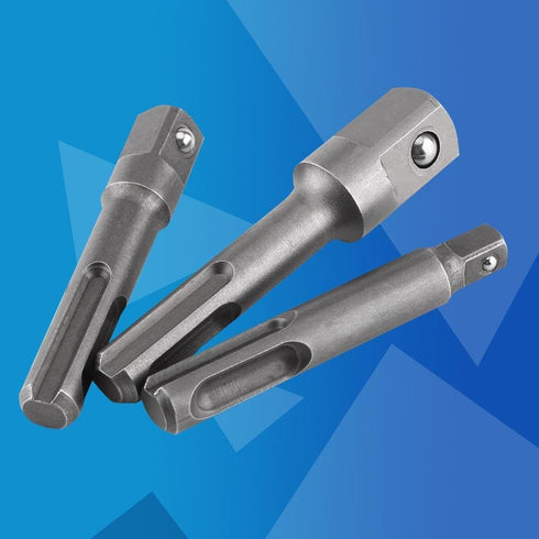 Impact Socket Set Hand Tools, SDS Plus Shank to 1/4" Hex Socket Adaptor, SDS Plus to 1/4" hex Socket, 1/4" Head, 3/8" Head,1/2" Head, Socket Adapt...