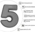 3D Silicone Cake Pans Large Number Cake Mould Novelty Cake Tins DIY Baking Mold for Birthday Wedding Anniversary 10 inch Number of 5 Gray...