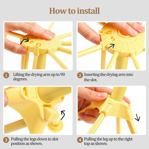 Ourokhome Collapsible Pasta Drying Rack, Plastic Foldable Homemade Fresh Spaghetti Stand Dryer Noodle Hanger for Kitchen with 10 Arms, Stable, Eas...