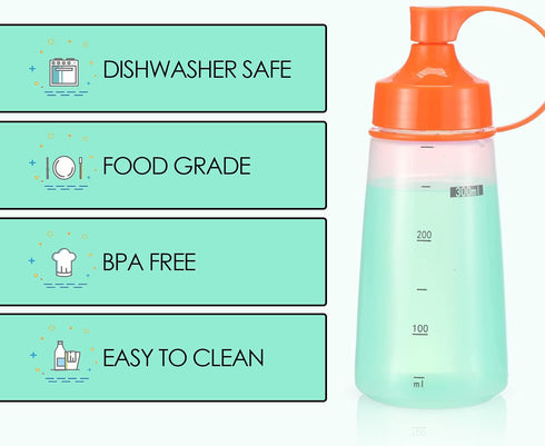 Squeeze Bottles Wide Mouth - Pack of 2 Condiment Bottle Squeeze BPA free for Chunky Sauces, Resin, Crafts, Condiment Squeeze Bottles 300 mL/10 oz....