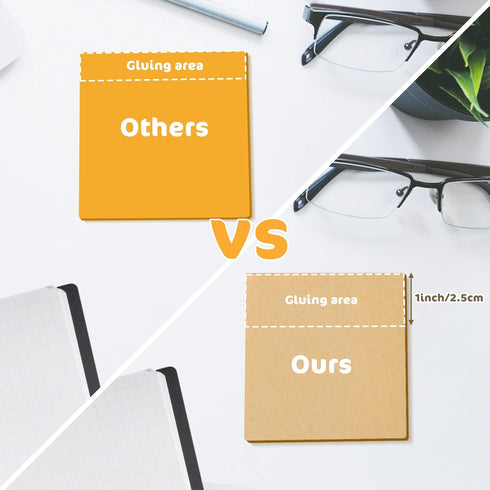 EOOUT Brown Sticky Notes, 3x3 Inches, 8 Pads, Self-Stick Note Pads, 100 Sheets/Pad, Super Adhesive Memo Pads, Easy to Post Notes for Study, Works ...