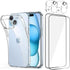 Tempered Glass Screen Protector with Case Clear for iPhone 15 6.1" + Case Clear, 2 Glass Screen Protectors, 2 Camera Lens Protectors, Installation...