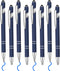 8 Pcs Blue Ink Ballpoint Pen with Stylus Tip 2 in 1 Stylus Ballpoint Pen Metal Pens Stylus Pen for Touch Screens School Office Coworkers (Navy Blu...