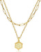 HUASAI Layer Initial Necklace for Women 18K Gold Plated Layering Paperclip Link Chain Necklace Cute Hexagon Letter Pendant Initial Choker Necklace...
