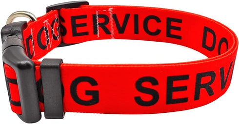 MayPaw Service Dog Collar, 1” and 1.5” Wide Dog Collar Strong Nylon Medium Large Extra-Large Dog Collar (Neck Fit 17.5-27",1.5" Wide, red)...