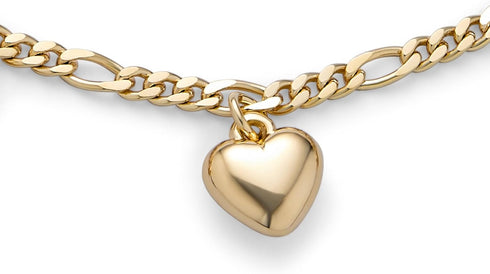 Bling Jewelry Multi Nautical Dolpin Heart Dangle Ball Charms Anklet Anchor Link Figaro Chain Ankle Bracelet For Women Teens 18K Gold Plated Brass ...