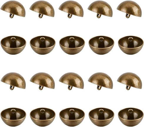UNICRAFTALE 20Pcs 23mm Diameter Half Round Shank Blazer Buttons Metal Half Ball Dome Buttons Antique Bronze Sewing Buttons Alloy Shank Buttons for...