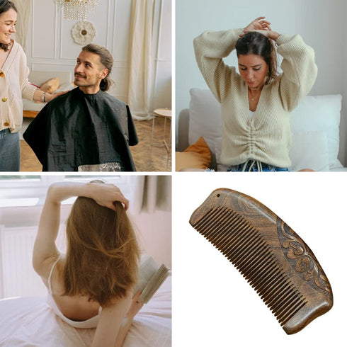 Wood Comb Sandalwood Hair Comb Anti-static Wooden Comb for Hair Care Hairstyle Women...