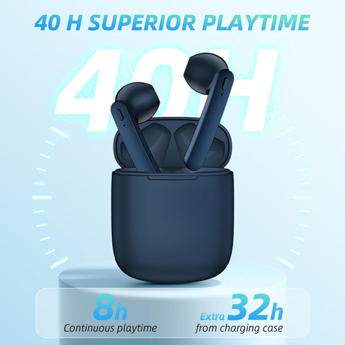 Wireless Earbuds 40H Playtime 8H Continuous Playtime Bluetooth Ear Buds, IPX6 Waterproof Stereo Sound Bluetooth Wireless Headphones with Microphon...