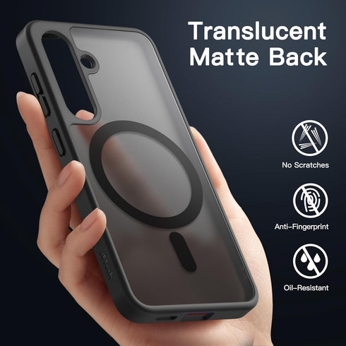 JETech Magnetic Case for Samsung Galaxy S24 5G, Compatible with MagSafe, Translucent Matte Back Shockproof Phone Cover (Black)......