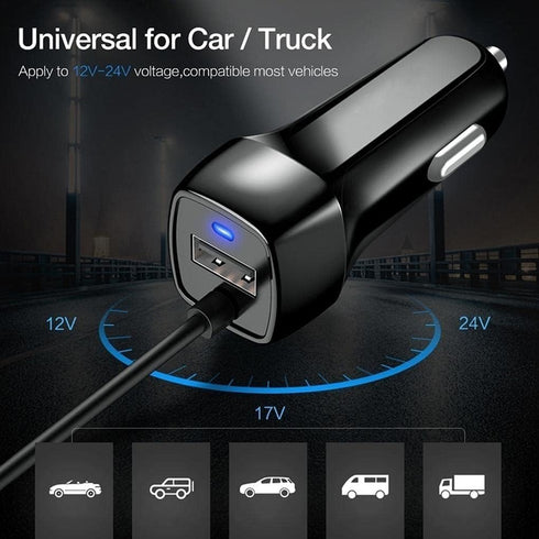 BoxWave Car Charger Compatible with Unihertz Titan - Car Charger Plus, Car Charger Extra USB Port with Integrated Cable - Black......