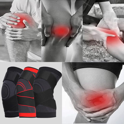 Breathable Compression Knee Brace With Adjustable Strap For Pain Relief Knee Sleeve for Men and Women (Medium, Red)...