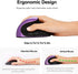 Ergonomic Wireless Mouse, 2.4GHz, 4 Adjustable DPI, Rechargeable Li-Ion Battery, 6 Buttons, Purple...