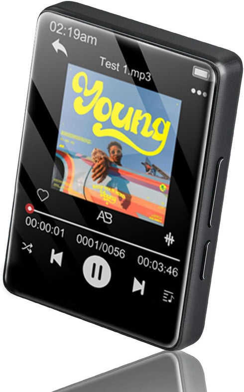 MP3 Player with Bluetooth 5.2, 32GB Music Player HiFi Sound Shuffle Single Loop FM Radio Built-in HD Speaker Voice Recorder Mini Design Touch Scre...