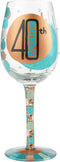 Designs by Lolita “40Th Birthday” Hand-Painted Artisan Wine Glass, 15 oz...