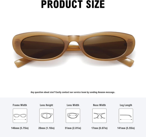 STORYCOAST Narrow Retro Oval Sunglasses for Women Men Fashion Small Frame Sun Glasses 90s Vintage Style...