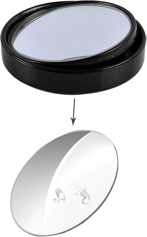 Xotic Tech Blind Spot Mirror, 1.5'' Black Round HD Glass Convex Rear View Mirror, 360° Rotate Wide Angle, Universal for Car SUVs Truck Motorcycle(...