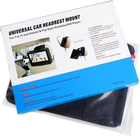DVD Player Headrest Mount Holder Portable DVD Player Mount Car Back seat Headrest Holder for Swivel & Flip Portable DVD Player 7 inch to 12 inch -...