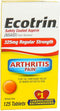 Ecotrin Regular Strength Aspirin, Arthritis Pain Relief, 325mg Regular Strength, 125 Safety Coated Tablets...