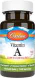 Carlson - Vitamin A, 25000 IU (7500 mcg RAE), Vision & Skin Health, Immune Function, 100 soft gels...
