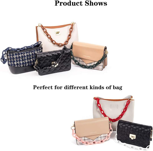 Xiazw Short Resin Bag Purse Handle Strap Replacement?Bag Decoration Chain?Bag Accessories Charms (Light Brown)...