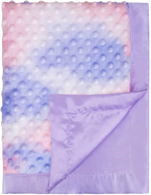 Silky Satin Baby Blanket for Girls Unique Tie Dye Minky Fabric with Soft Luxury Silk Silky Backing Toddlers Blanket for Sleeping Nursery Travel De...