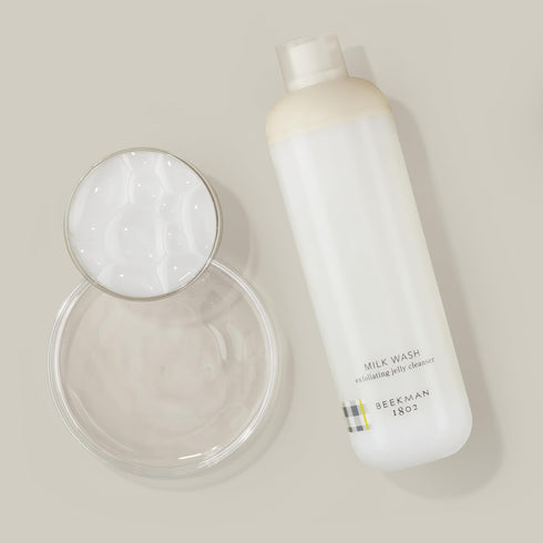 Beekman 1802 Milk Wash Exfoliating Jelly Cleanser - With Goat Milk + 100% Natural AHAs & BHAs - Dissolves Makeup, Helps Control Oil & Gently Exfol...