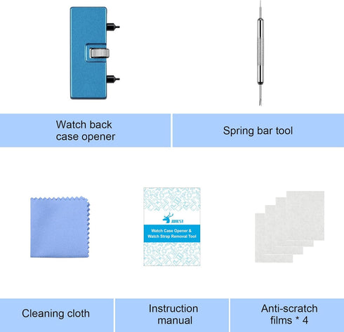 Watch Battery Replacement Kit, Watch Back Remover for Rotate Open Watch Cover, Watch Opening Tool, Watch Strap Removal, Watch Case Opener with Ant...