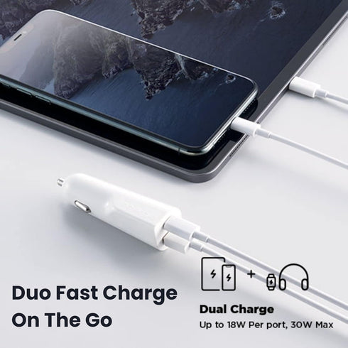 Innergie 30D 30W USB-C Car Charger, 2 Ports | Fast Charging (USB PD & QC3.0) Superior Safety Surround with Heat-Resistant Technology | Compatible ...