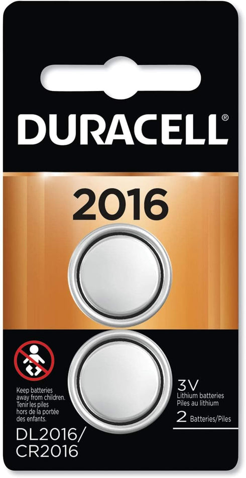 Duracell DL2016B2PK Lithium Coin Battery, 2016, 2/Pack...
