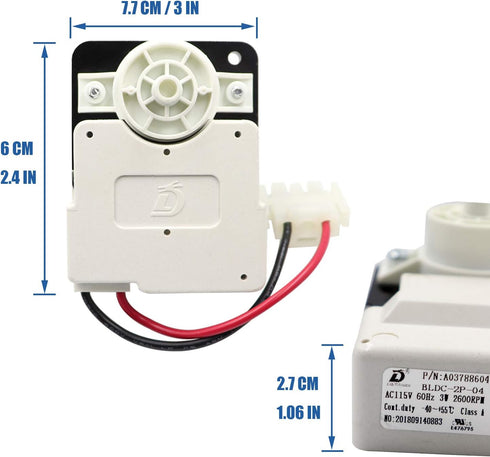 242077702, FDQC18EL4F, 242077705 Evaporator Fan Motor (OEM), 5304514392, A03788604 Blower Motor for Frigidaire, Kenmore Refrigerators - 2 Year Warranty