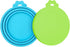 2 Pack Pet Food Cans Lids, Silicone Food Can Covers for Dog and Cat, BPA Free/Food Safe/Universal, One Fit Most Standard Size Food Can Top Green/B...