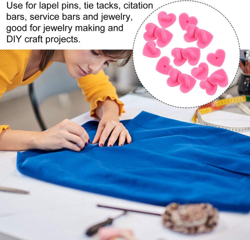 EXCEART 100pcs Rubber Pin Backs Love Heart Butterfly Clutch Backings Pin Keepers Cap Replacement for Badges Lapel Pin DIY Accessory...