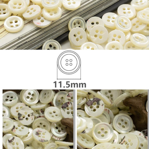 20 Pieces Genuine 11.5MM Mother of Pearl Buttons for Shirts Dresses Polo DIY Craft with 2.4MM Thickness MOP Shirt Buttons (White)...