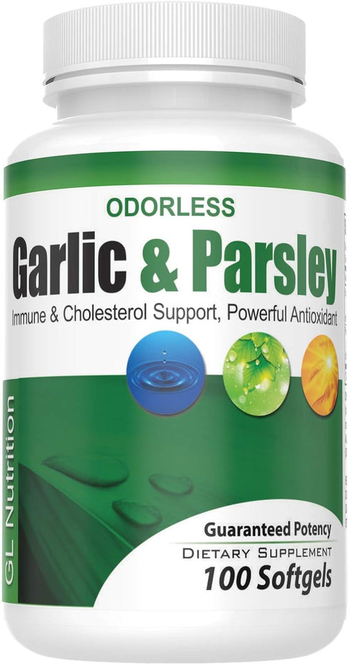 All-Natural Odorless Garlic and Parsley Detox Supplement Softgels, 100 Softgels...