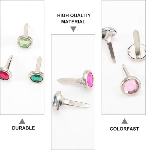 Amosfun 100pcs Mini Brads Heart Metal Scrapbooking brads Paper Fasteners for DIY Crafts 8x15mm (Random Color)...