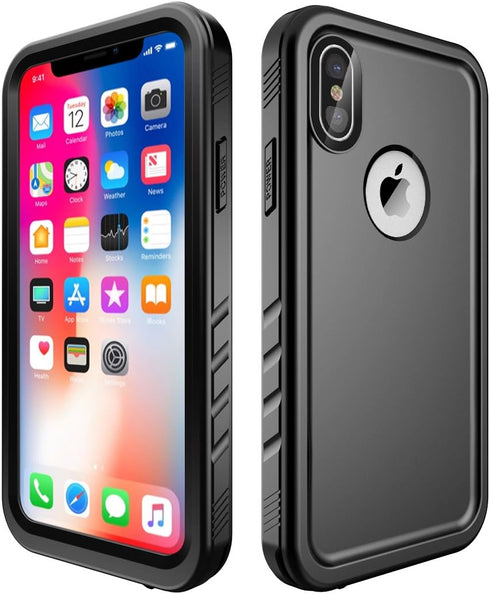 SPORTLINK iPhone X/iPhone Xs Waterproof Case, Waterproof Shockproof Snowproof Clear Slim Case for iPhone X/iPhone Xs (Black)...