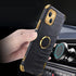 Guppy Compatible with iPhone 15 Plus Ring Holder Case Luxury Crocodile Cover Gold Edge 360 Degree Rotation Stand for Women Slim Leather Snake Liza...