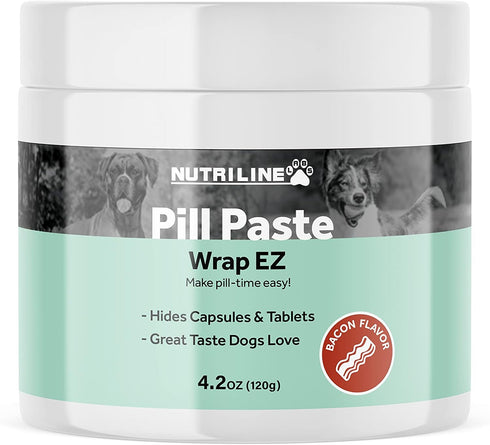 Bacon Pill Paste for Dogs - Dog Pill Treats Enriched with Dietary Fiber, Protein - Pill Wrap for Dogs' Supplements & Medicine - Fits Most Sizes of...