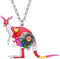 Bonsny Enamel Zinc Alloy Australia Kangaroo Choker Necklace Chain Pendant Fashion Animal Jewelry For Women Girl Charm Gift...