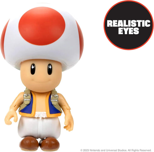 THE SUPER MARIO BROS. MOVIE - 5 Inch Action Figures Series 1 – Toad Figure with Frying Pan Accessory...