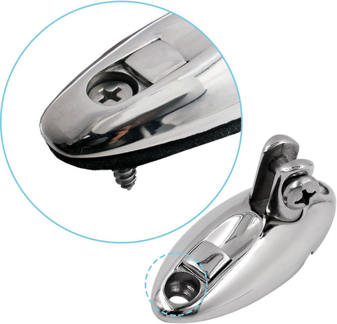 Bimini Top Quick Release Deck Hinge 316 Stainless Steel Boat Side Mount Swivel Hinge with Screws (3.6 inch 2 Pack)...
