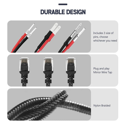 Xislet 16.5" Radar Detector Hardwire Power Cord Mirror Wire Plug Tap Compatible with Escort Valentine One Uniden Beltronics with Inline Fuse Mount...