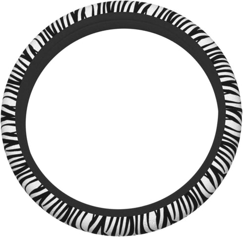 Zebra Print Car Steering Wheel Cover Winter Warm Soft Elasticity Universal 15 Inch Car Accessories Steering Wheel Protector for Women Girls Ladies...