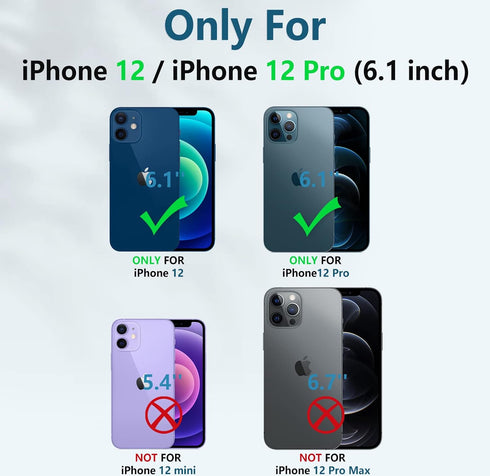 FNTCASE for iPhone 12 Phone Case: for iPhone 12 Pro Phone Case Military Grade Drop Proof Rugged Protective Cover with Kickstand | Matte Textured S...