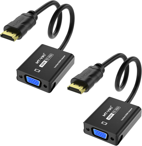 MT-VIKI HDMI to VGA Adapter, Gold-Plated HDMI Converter Male to Female, Compatible for Computer, Desktop, Laptop, Monitor, Projector, HDTV, Chrome...
