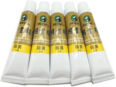 Easyou Marie's Big Size Chinese Painting Color Tubes Watercolor Drawing 12ml*5pcs No. 218 Gamboge...