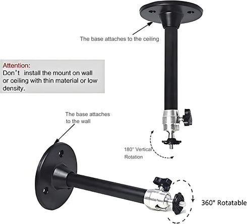 2-Be-Best Mini Projector Mount Projector Ceiling Mount Black 7.9 in / 20 cm 360° Adjustable Projectors Wall Mounts Hanger Holder for LED LCD Video...